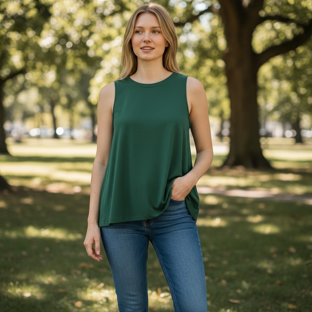 J Jill Tunic XLP Wearever Dark Green Soft Flowy Relaxed Fall Baselayer Emerald